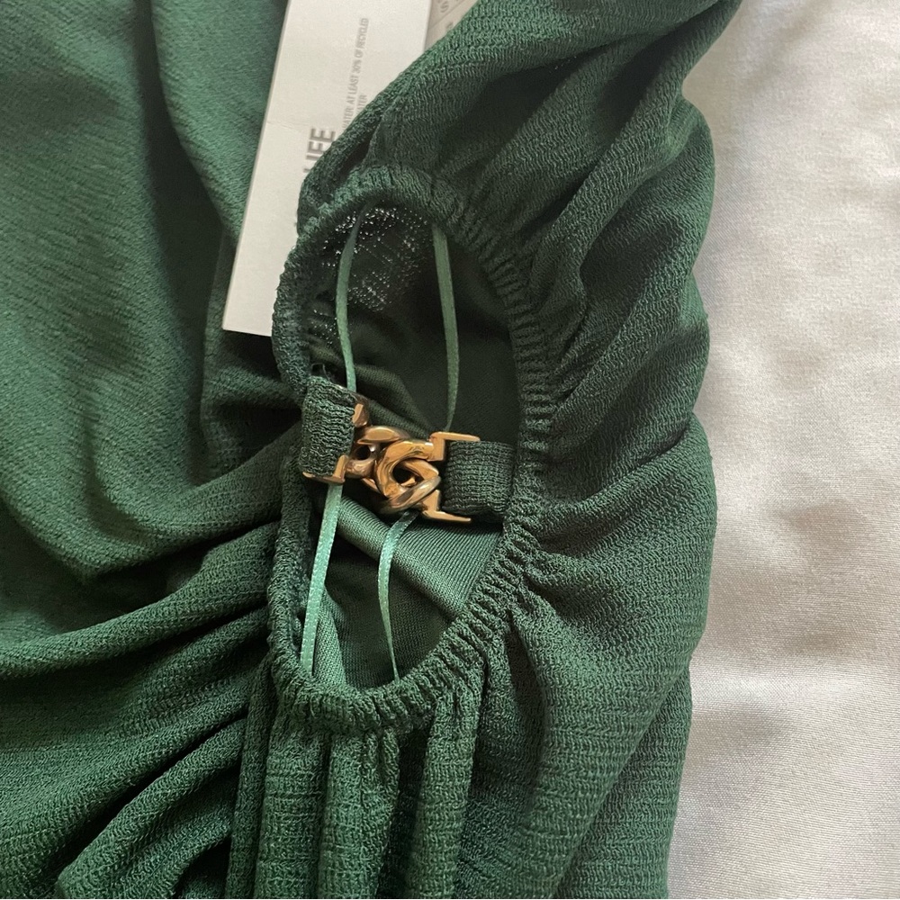 NWT Zara green chain trim cut out tunic - Picture 10 of 10
